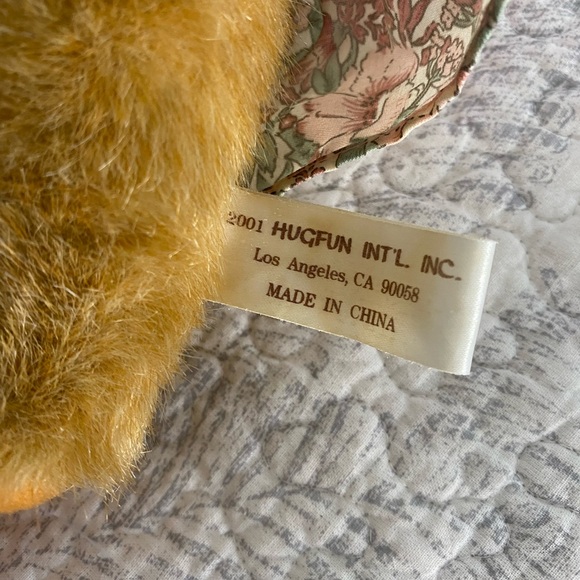 🐰🌸 VINTAGE HUGFUN INT’L INC. BUNNY RABBIT PLUSH! DATED 2001! JOINTED! - Picture 7 of 9